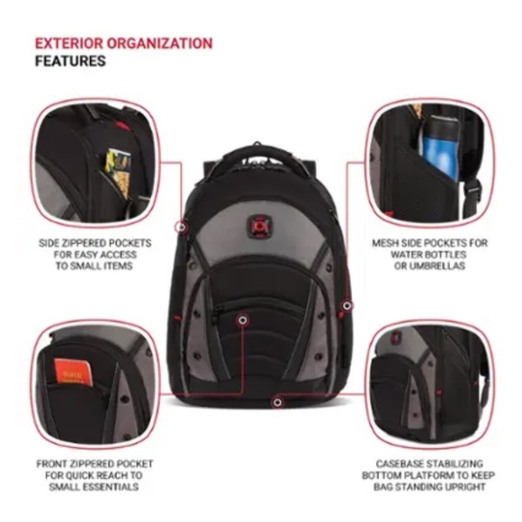 SwissGear - "NWT" Synergy Backpack for 16" Laptop Black and Gray MBS Logo - Picture 12 of 15